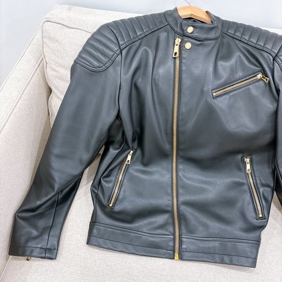90% NEW ZARA LEATHER JACKET, MENS SIZE M - Picture 9 of 13